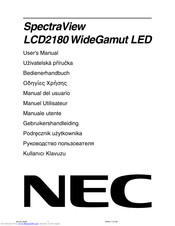 NEC SpectraView LCD2180 WideGamut LED User Manual