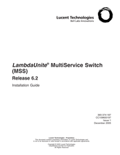 Lucent Technologies LambdaUnite Installation Manual