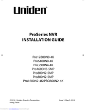 Uniden Pro800N2-5MP Installation Manual