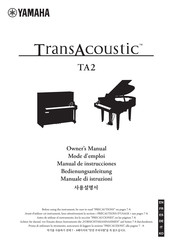 Yamaha TransAcoustic TA2 Owner's Manual