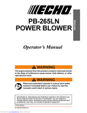 ECHO PB-265LN Operator's Manual