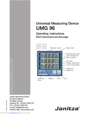 Janitza UMG 96 Operating Instructions Manual