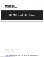 Toshiba Q9 True Torque Control2 Adjustable Speed Drive Quick Start Manual