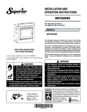 Superior WRT3920WS Installation And Operation Instructions Manual