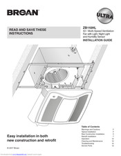 Broan ZB110HL Installation Manual