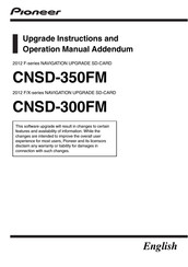 Pioneer CNSD-350FM Upgrade Instructions And  Operation Manual Addendum