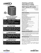 Lennox Elite XP13024 Installation Instructions Manual