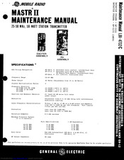 GE MASTR II Maintenance Manual