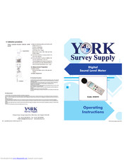 York Survey Supply 343010 Operating Instructions