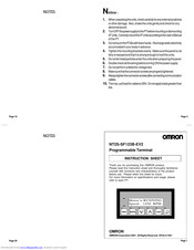 Omron NT2S-SF123B-EV2 Instruction Sheet