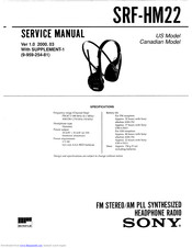 Sony SRF-HM22 Service Manual