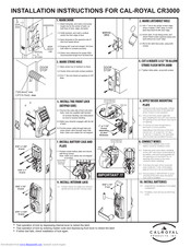 Cal-Royal CR3000 Installation Instructions And Owner's Manual
