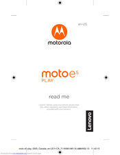 Motorola Moto E5 Play Read Me