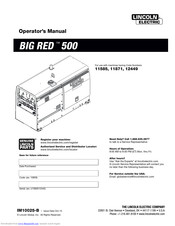 Lincoln Electric BIG RED 500 Operator's Manual