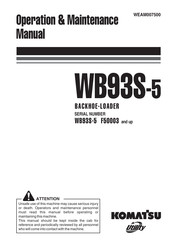 Komatsu WB93S-5 F50003 Operation & Maintenance Manual