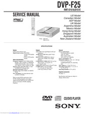 Sony DVP-F25 Service Manual