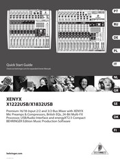 Behringer XENYX X1832USB Quick Start Manual