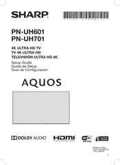 Sharp AQUOS PN-UH601 Setup Manual