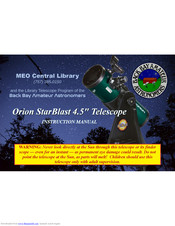 Orion StarBlast 4.5 Instruction Manual