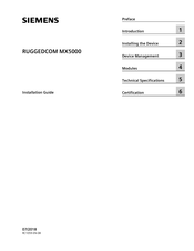 Siemens RUGGEDCOM MX5000 Installation Manual