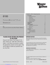 Wayne-Dalton TorqueMaster Plus 6100 Installation Instructions Manual