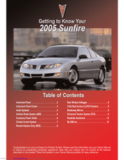 Pontiac 2005 Sunfire Getting To Know Manual