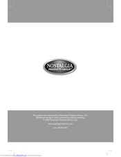 Nostalgia Electrics All-League Sliders SM-500 Instructions And Recipes Manual