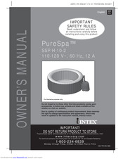 Intex PureSpa SSP-H-10-2 Owner's Manual