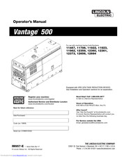 Lincoln Electric 11922 Operator's Manual