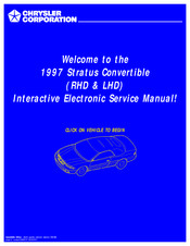 Chrysler 1997 Stratus Convertible RHD Service Manual