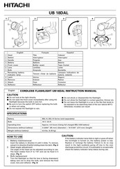 Hitachi UB 18DAL Instruction Manual
