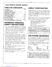 Maytag RSW2200 Use & Care Manual