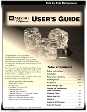 Maytag Performa SXS 111107-1 User Manual