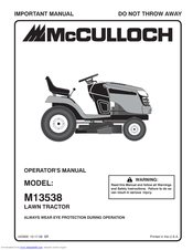 McCulloch M13538 Operator's Manual