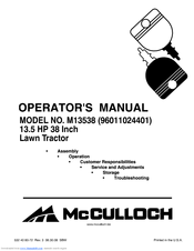 McCulloch 96011024401 Operator's Manual