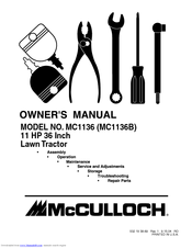 McCulloch MC1136B Owner's Manual