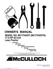 McCulloch MC17542STA Owner's Manual