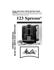 Melitta 123 Spresso Owner's Manual
