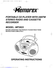 Memorex MP3823-01 Operating Instructions Manual