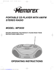 Memorex MP3830-01 Operating Instructions Manual