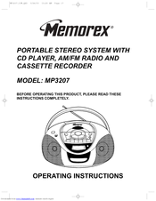 Memorex MP3207-01 Operating Instructions Manual