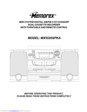 Memorex MX5520SPKA Operating Instructions Manual