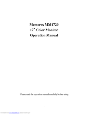 Memorex MM1720 Operation Manual