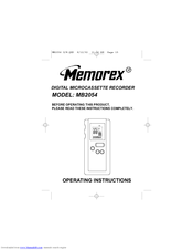 Memorex MB2054 Operating Instructions Manual