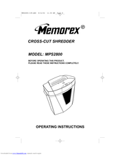 Memorex MPS2800 Operating Instructions Manual