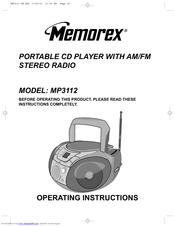 Memorex MP3112 Operating Instructions Manual