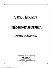 Mesa/Boogie OOGIEBMESA Owner's Manual