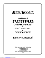 Mesa/Boogie Nomad Amplifier 45 Owner's Manual