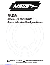 Metra Electronics 70-2054 Installation Instructions Manual