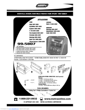 Metra Electronics 99-5807 Installation Instructions Manual